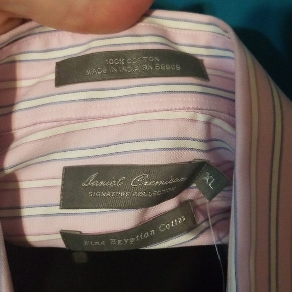 NWT David cremieux pink pinstriped button down - Picture 4 of 5